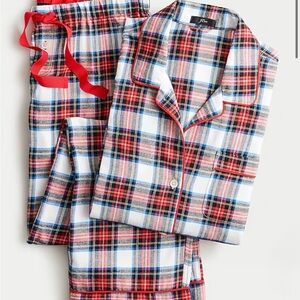 J. Crew NWT Flannel tartan pajama set in white-out plaid